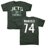 Nick Mangold New York Jets Green Distressed Name & Number Tri-Blend T-Shirt