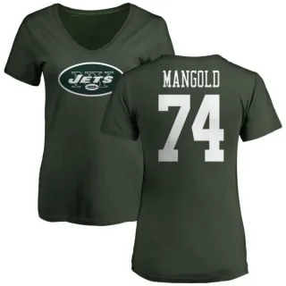 Nick Mangold Women's New York Jets Name & Number Logo Slim Fit T-Shirt - Green