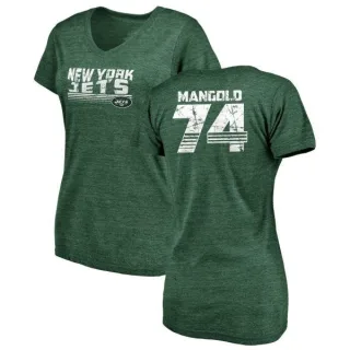 Nick Mangold Women's New York Jets Retro Tri-Blend V-Neck T-Shirt - Green