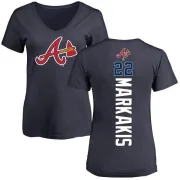 Nick Markakis Women's Atlanta Braves Backer Slim Fit T-Shirt - Navy