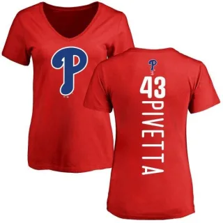 Nick Pivetta Women's Philadelphia Phillies Backer Slim Fit T-Shirt - Red