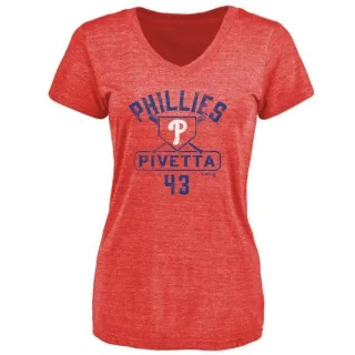 Nick Pivetta Women's Philadelphia Phillies Base Runner Tri-Blend T-Shirt - Red