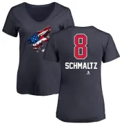 Nick Schmaltz Women's Arizona Coyotes Name and Number Banner Wave V-Neck T-Shirt - Navy