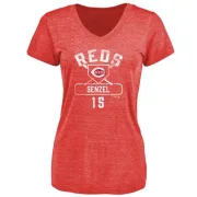 Nick Senzel Women's Cincinnati Reds Base Runner Tri-Blend T-Shirt - Red