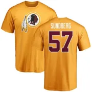 Nick Sundberg Washington Redskins Name & Number Logo T-Shirt - Gold