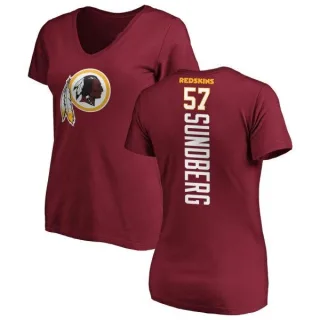 Nick Sundberg Women's Washington Redskins Backer Slim Fit T-Shirt - Maroon