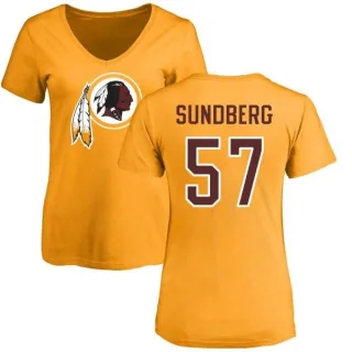 Nick Sundberg Women's Washington Redskins Name & Number Logo Slim Fit T-Shirt - Gold