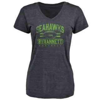 Nick Vannett Women's Seattle Seahawks Flanker Tri-Blend T-Shirt - Navy