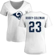 Nickell Robey-Coleman Women's Los Angeles Rams Name & Number Logo Slim Fit T-Shirt - White