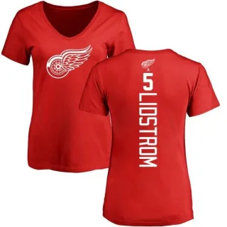 Nicklas Lidstrom Women's Detroit Red Wings Backer T-Shirt - Red