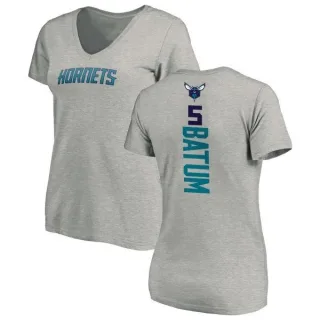 Nicolas Batum Women's Charlotte Hornets Ash Backer T-Shirt