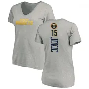 Nikola Jokic Women's Denver Nuggets Ash Backer T-Shirt