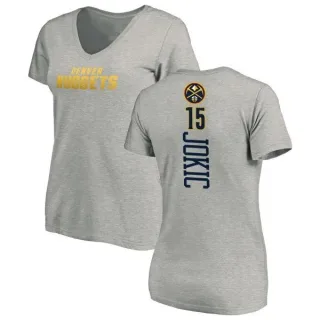 Nikola Jokic Women's Denver Nuggets Ash Backer T-Shirt