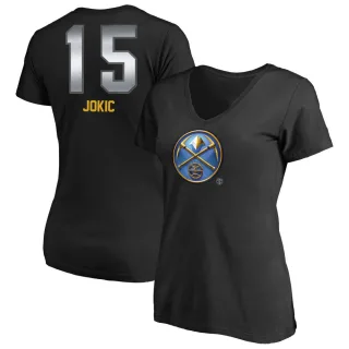 Nikola Jokic Women's Denver Nuggets Black Midnight Mascot T-Shirt