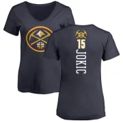 Nikola Jokic Women's Denver Nuggets Navy Backer T-Shirt