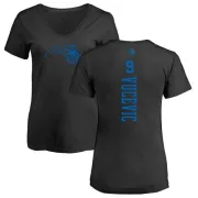 Nikola Vucevic Women's Orlando Magic Black One Color Backer Slim-Fit V-Neck T-Shirt