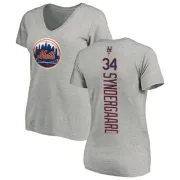 Noah Syndergaard Women's New York Mets Backer Slim Fit T-Shirt - Ash