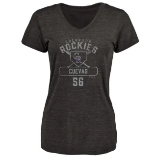 Noel Cuevas Women's Colorado Rockies Base Runner Tri-Blend T-Shirt - Black