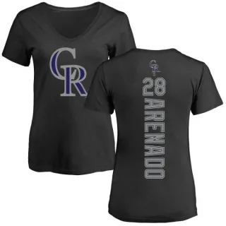 Nolan Arenado Women's Colorado Rockies Backer Slim Fit T-Shirt - Black