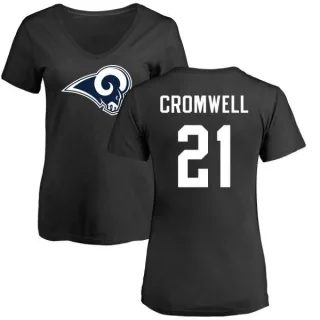 Nolan Cromwell Women's Los Angeles Rams Name & Number Logo Slim Fit T-Shirt - Black