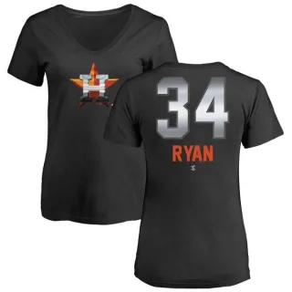 Nolan Ryan Women's Houston Astros Midnight Mascot V-Neck T-Shirt - Black