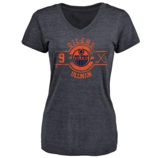 Norm Ullman Women's Edmonton Oilers Insignia Tri-Blend T-Shirt - Royal