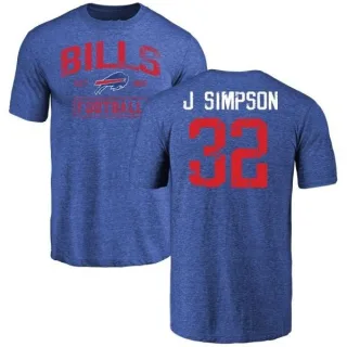 O. J. Simpson Buffalo Bills Distressed Name & Number Tri-Blend T-Shirt - Royal