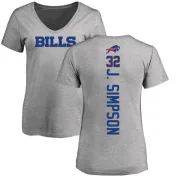 O. J. Simpson Women's Buffalo Bills Backer V-Neck T-Shirt - Ash