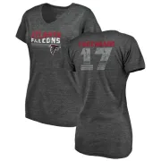 Olamide Zaccheaus Women's Atlanta Falcons Retro Tri-Blend V-Neck T-Shirt - Black