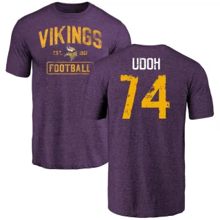 Olisaemeka Udoh Minnesota Vikings Purple Distressed Name & Number Tri-Blend T-Shirt