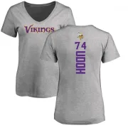 Olisaemeka Udoh Women's Minnesota Vikings Backer V-Neck T-Shirt - Ash