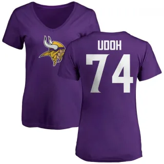 Olisaemeka Udoh Women's Minnesota Vikings Name & Number Logo Slim Fit T-Shirt - Purple