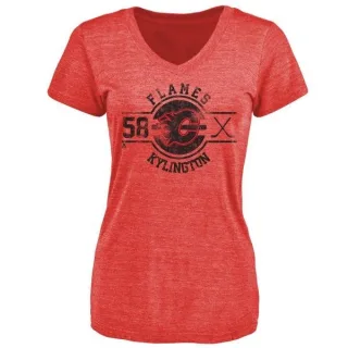 Oliver Kylington Women's Calgary Flames Insignia Tri-Blend T-Shirt - Red