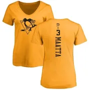 Olli Maatta Women's Pittsburgh Penguins One Color Backer T-Shirt - Gold