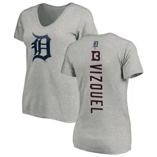 Omar Vizquel Women's Detroit Tigers Backer Slim Fit T-Shirt - Ash