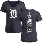 Omar Vizquel Women's Detroit Tigers Backer Slim Fit T-Shirt - Navy