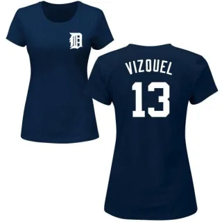 Omar Vizquel Women's Detroit Tigers Name & Number T-Shirt - Navy