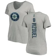 Omar Vizquel Women's Seattle Mariners Backer Slim Fit T-Shirt - Ash