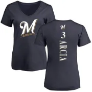 Orlando Arcia Women's Milwaukee Brewers Backer Slim Fit T-Shirt - Navy