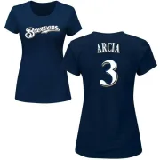 Orlando Arcia Women's Milwaukee Brewers Name & Number T-Shirt - Navy