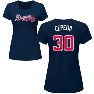 Orlando Cepeda Women's Atlanta Braves Name & Number T-Shirt - Navy