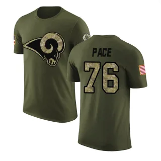 Orlando Pace Los Angeles Rams Olive Salute to Service Legend T-Shirt