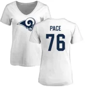 Orlando Pace Women's Los Angeles Rams Name & Number Logo Slim Fit T-Shirt - White