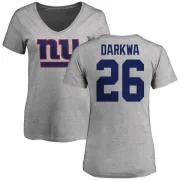 Orleans Darkwa Women's New York Giants Name & Number Logo Slim Fit T-Shirt - Ash