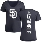 Oscar Gamble Women's San Diego Padres Backer Slim Fit T-Shirt - Navy