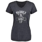 Oscar Gamble Women's San Diego Padres Base Runner Tri-Blend T-Shirt - Navy