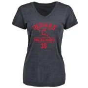 Oscar Mercado Women's Cleveland Indians Base Runner Tri-Blend T-Shirt - Navy