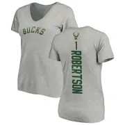 Oscar Robertson Women's Milwaukee Bucks Ash Backer T-Shirt