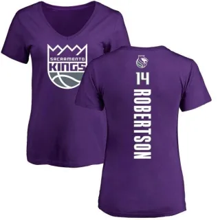 Oscar Robertson Women's Sacramento Kings Purple Backer T-Shirt