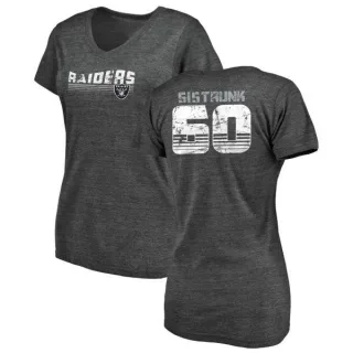 Otis Sistrunk Women's Oakland Raiders Retro Tri-Blend V-Neck T-Shirt - Black